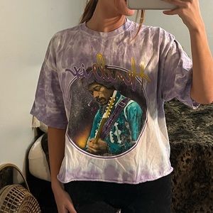 PURPLE tye dye Jimi Hendricks Shirt! OVERSIZED and cropped